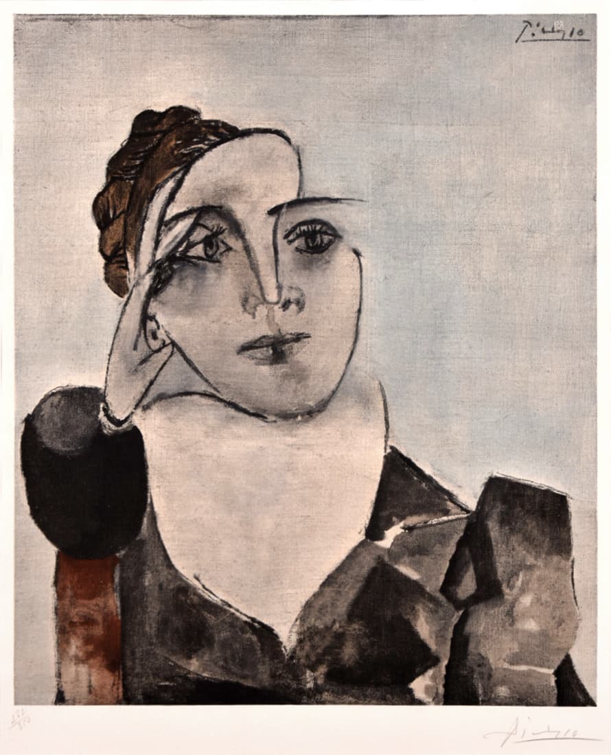 pablo picasso lithograph portrait de mlle d m dora maar c. 1960 for sale